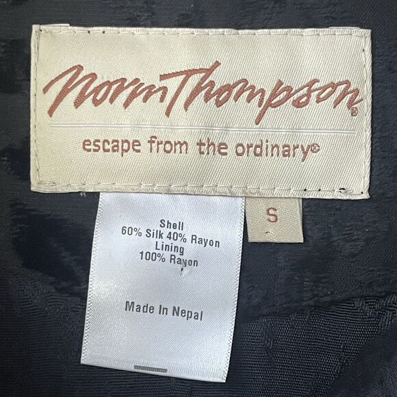 NORM THOMPSON Velvet Silk Colorblock Jacket Small Multicolor Patchwork Artsy - Picture 4 of 7